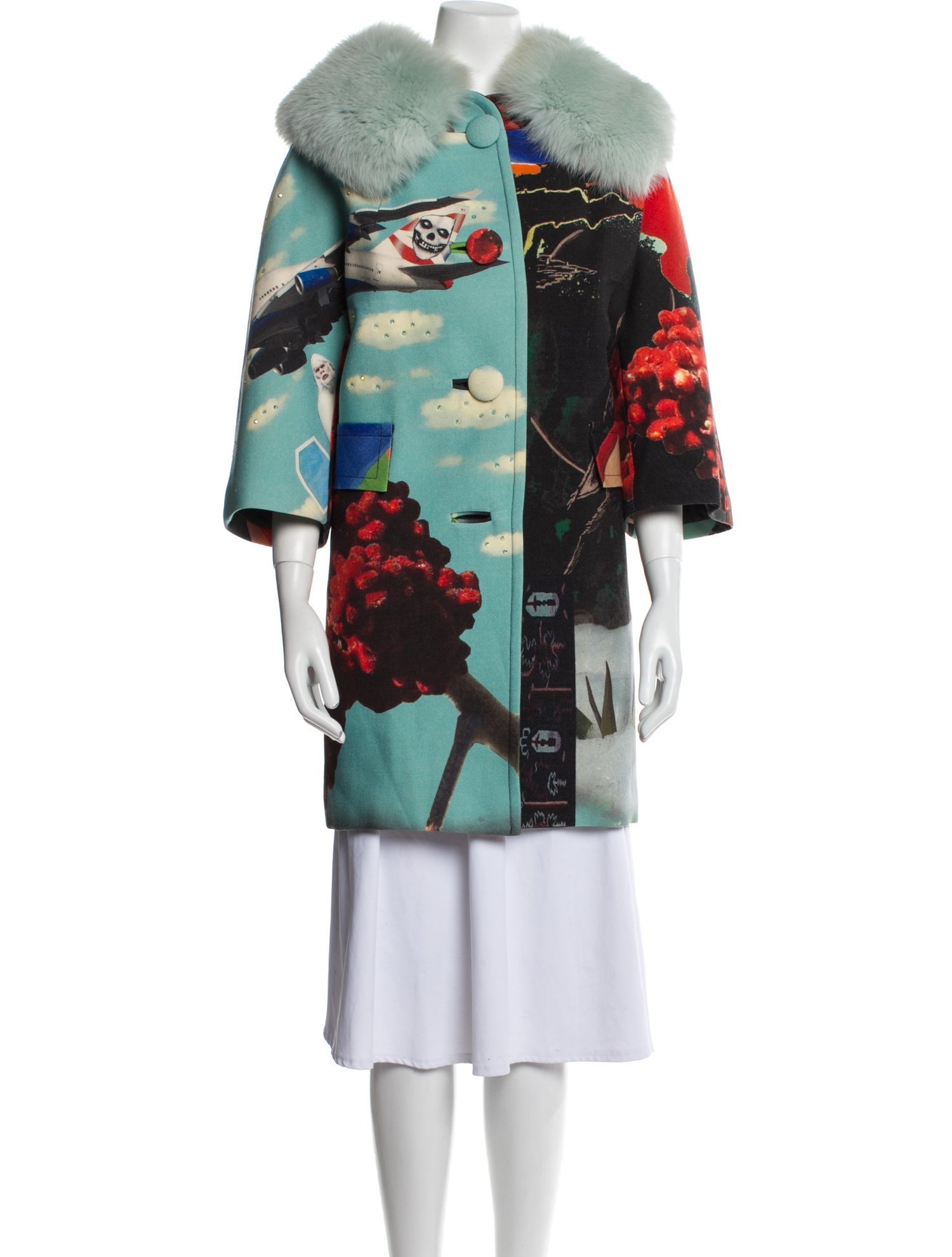 Libertine Wool Floral Print Peacoat