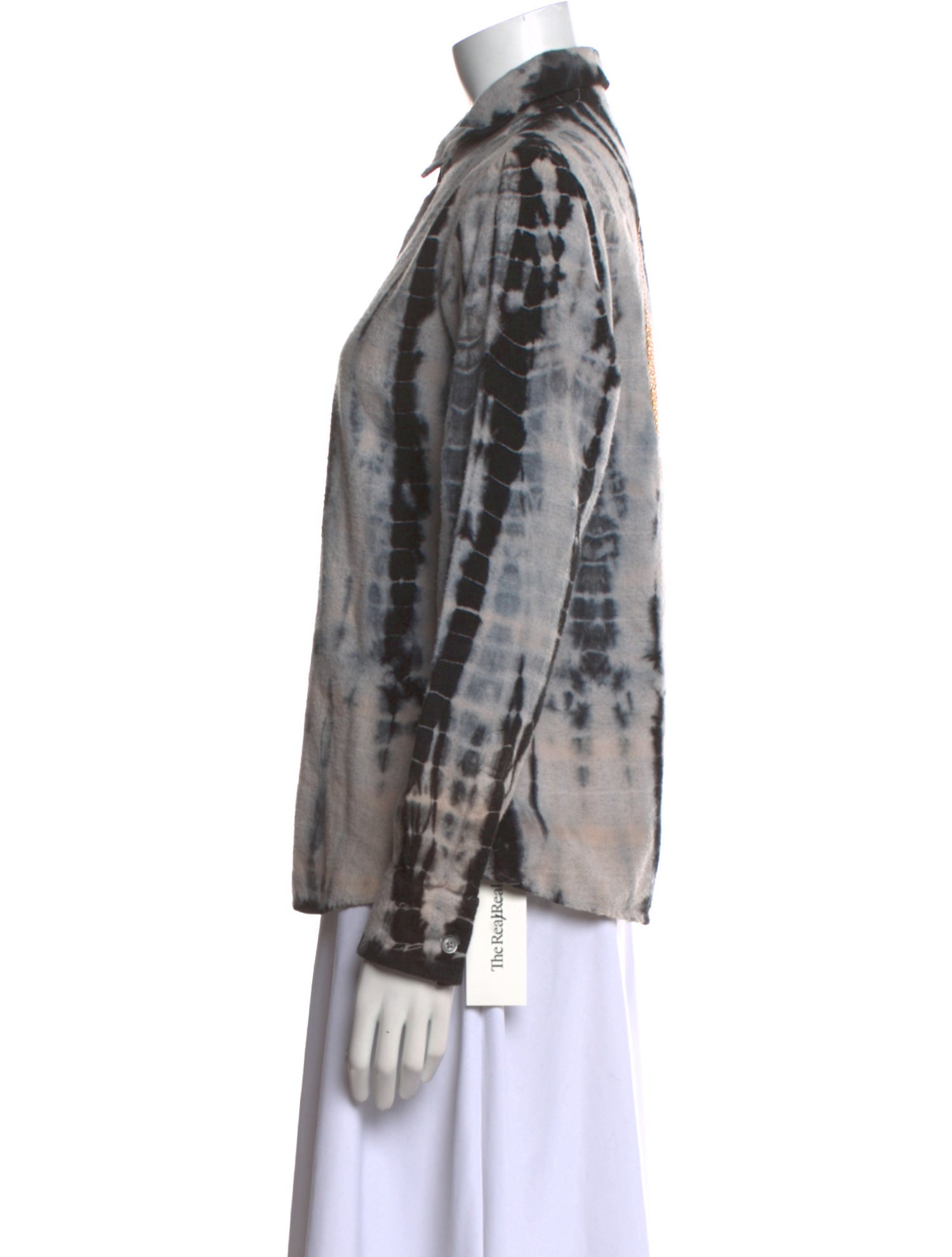 Libertine Tie-Dye Print Long Sleeve Button-Up Top