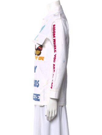 Libertine Linen Graphic Print Button-Up Top