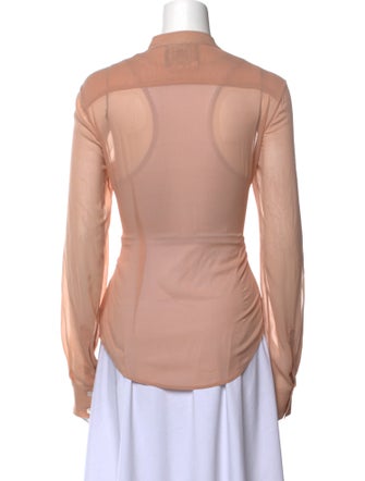 Libertine Graphic Print Mock Neck Button-Up Top