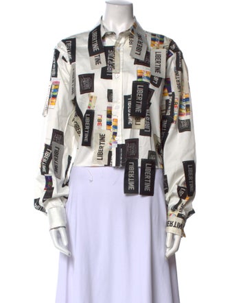 Libertine Printed Long Sleeve Button-Up Top