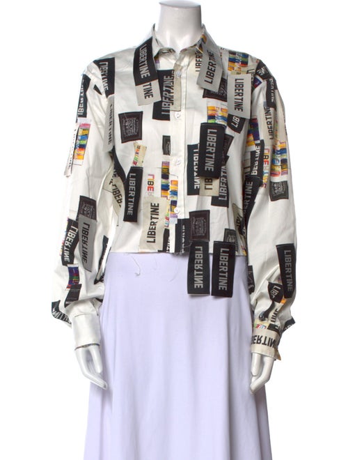 Libertine Printed Long Sleeve Button-Up Top