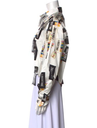 Libertine Printed Long Sleeve Button-Up Top