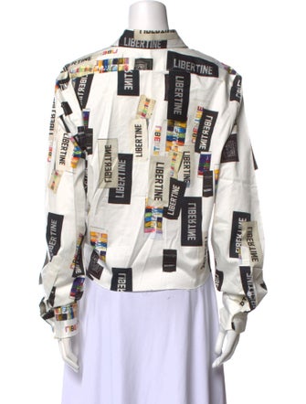 Libertine Printed Long Sleeve Button-Up Top