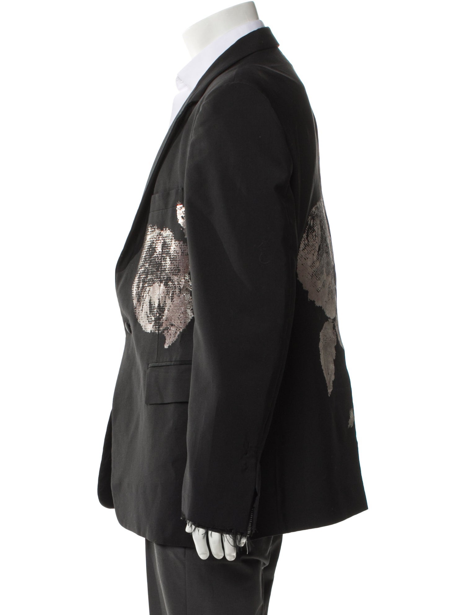 Libertine Printed Raw-Edge Trim Blazer