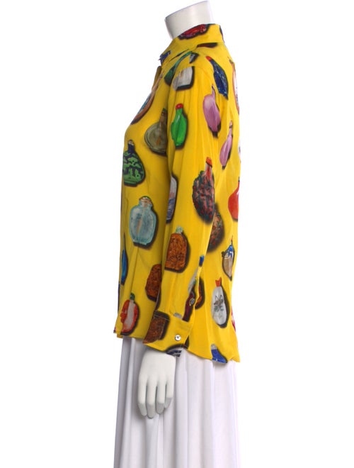 Libertine Printed Long Sleeve Button-Up Top