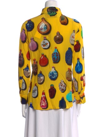 Libertine Printed Long Sleeve Button-Up Top