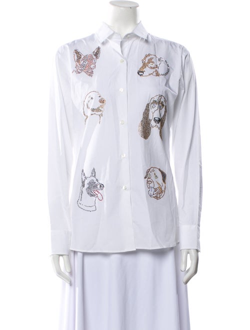 Libertine Graphic Print Long Sleeve Button-Up Top