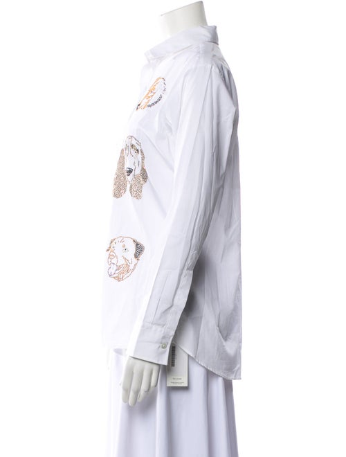 Libertine Graphic Print Long Sleeve Button-Up Top