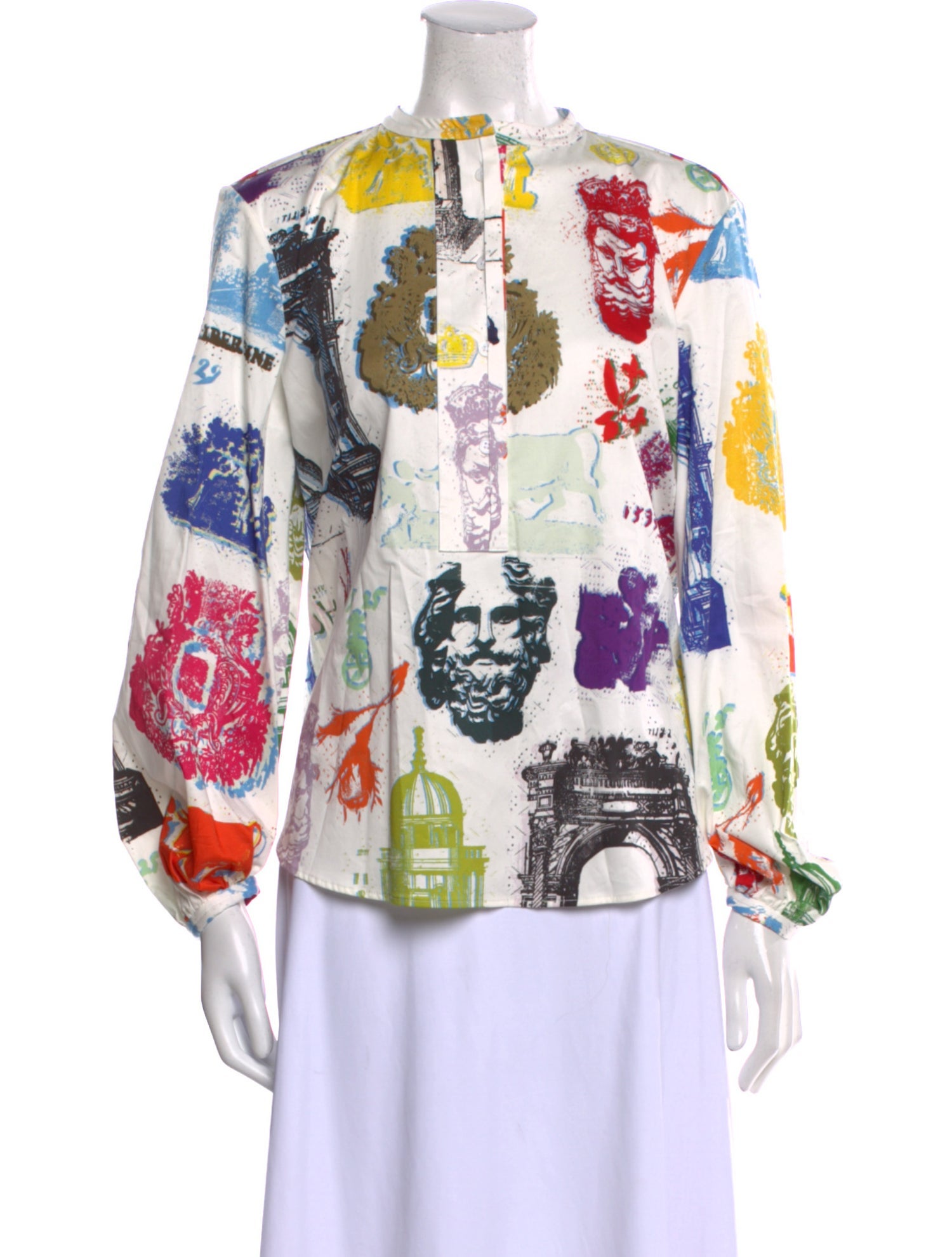 Libertine Printed Mock Neck Blouse