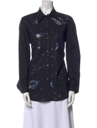 Libertine Printed Long Sleeve Button-Up Top