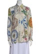 Libertine Silk Paisley Print Button-Up Top
