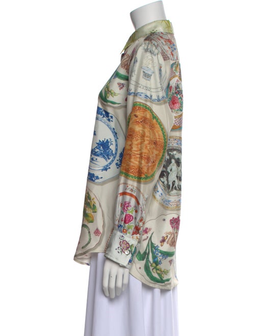 Libertine Silk Paisley Print Button-Up Top