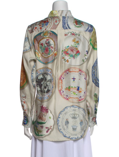 Libertine Silk Paisley Print Button-Up Top