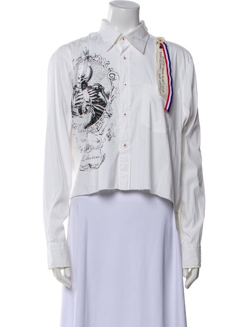 Libertine Graphic Print Long Sleeve Button-Up Top