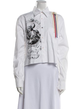 Libertine Graphic Print Long Sleeve Button-Up Top