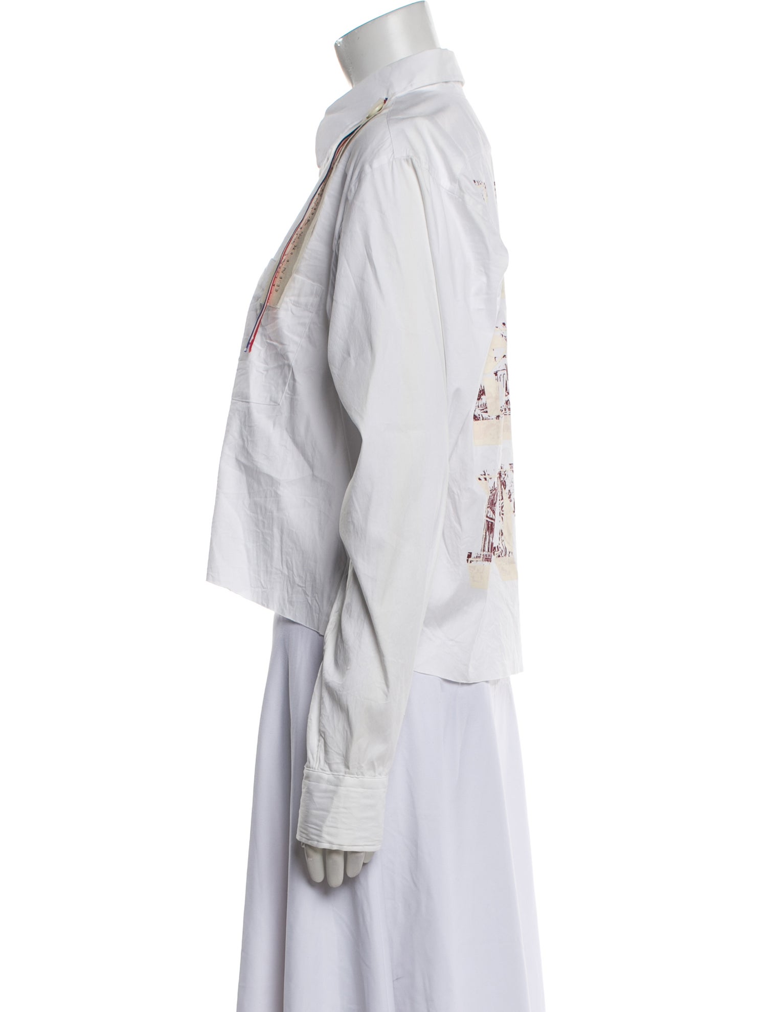 Libertine Graphic Print Long Sleeve Button-Up Top