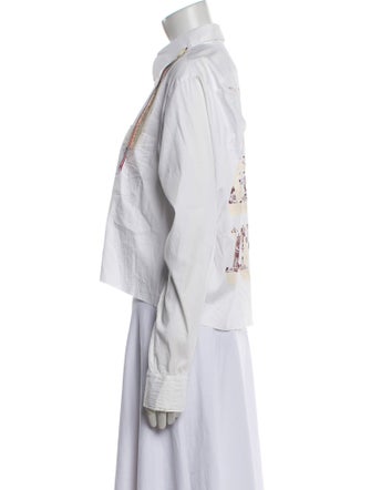 Libertine Graphic Print Long Sleeve Button-Up Top