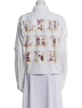 Libertine Graphic Print Long Sleeve Button-Up Top