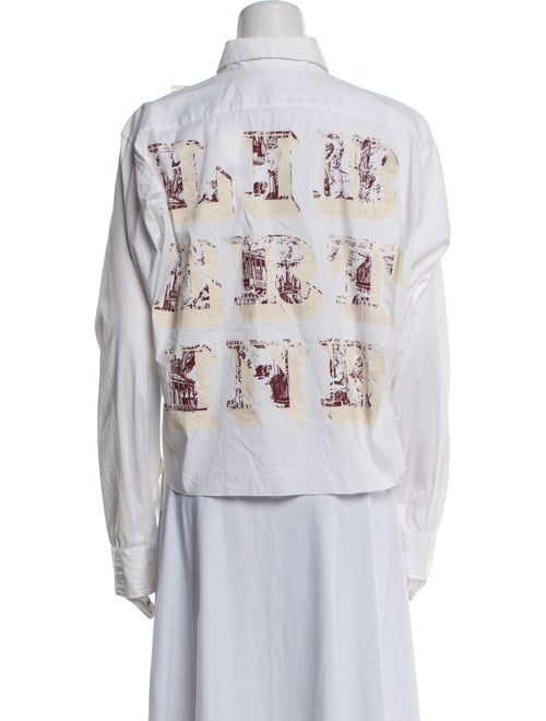Libertine Graphic Print Long Sleeve Button-Up Top