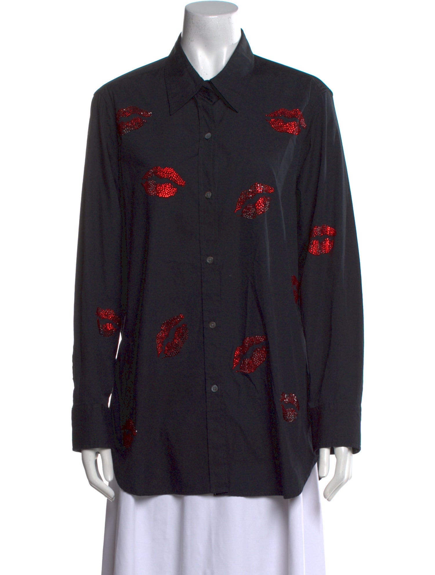 Libertine Printed Long Sleeve Button-Up Top