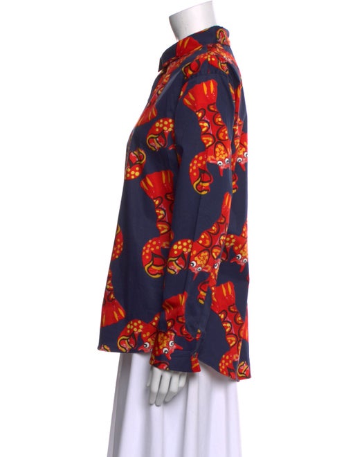 Libertine Floral Print Long Sleeve Button-Up Top