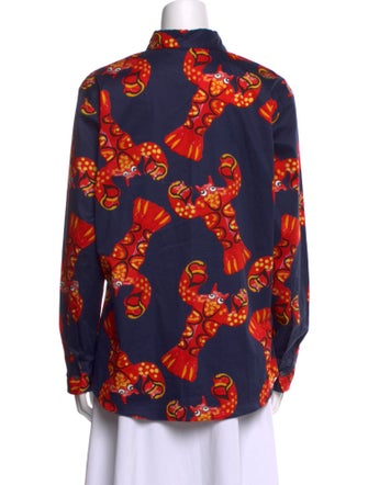 Libertine Floral Print Long Sleeve Button-Up Top