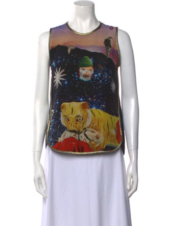 Libertine Printed Crew Neck Top