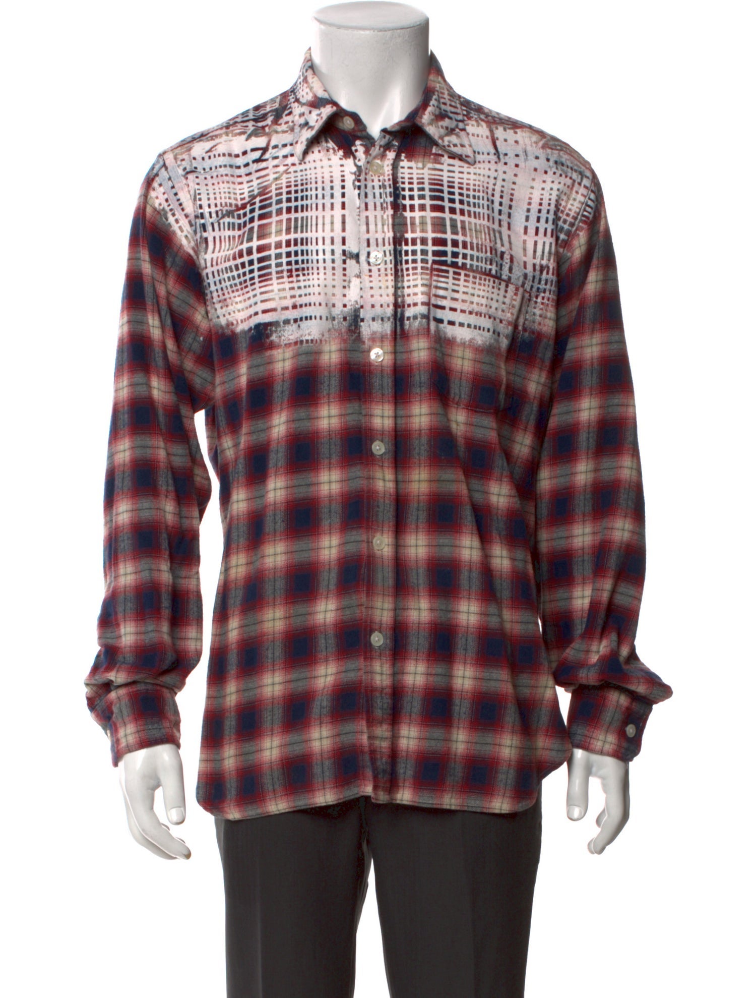 Libertine Plaid Print Long Sleeve Western Shirt