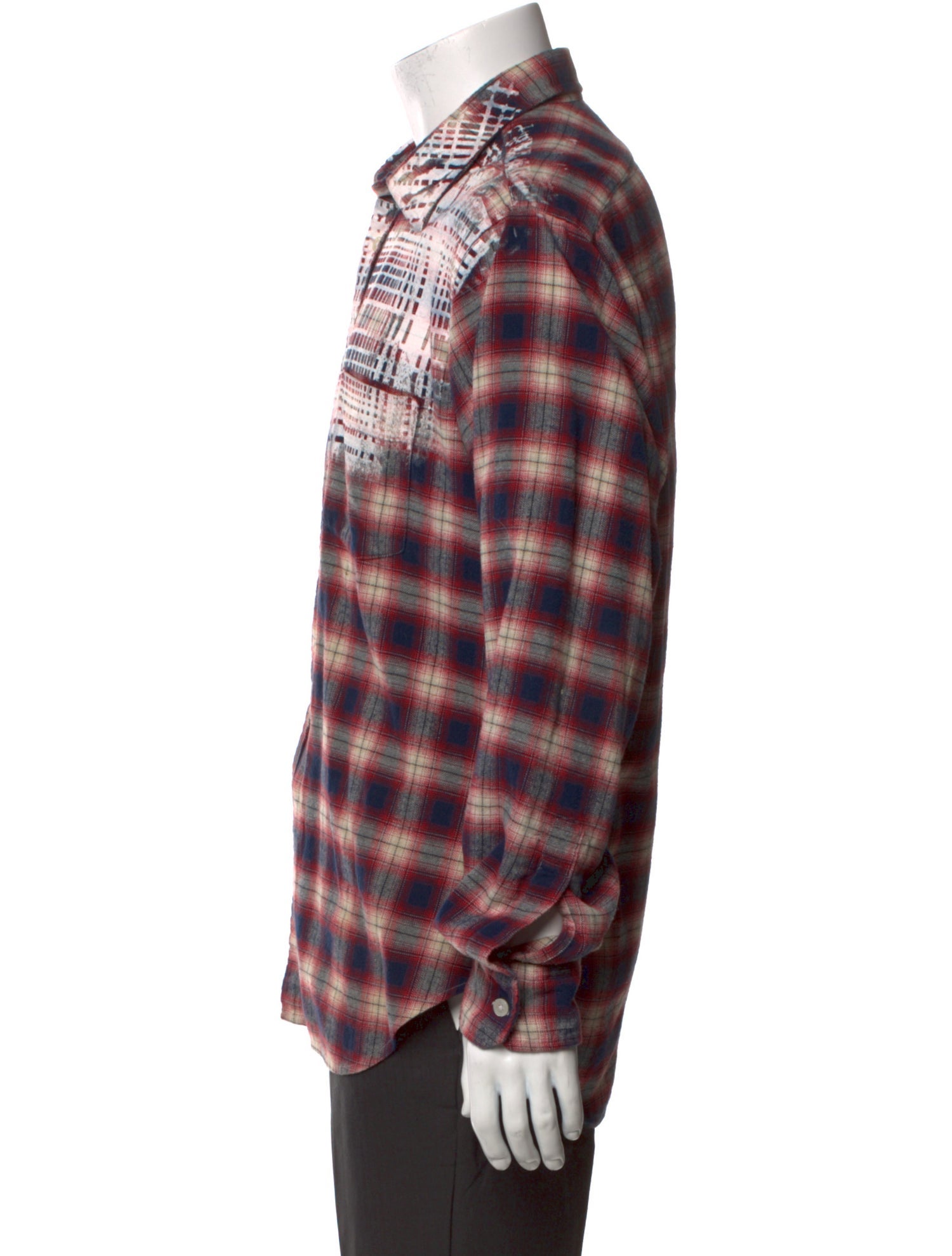 Libertine Plaid Print Long Sleeve Western Shirt