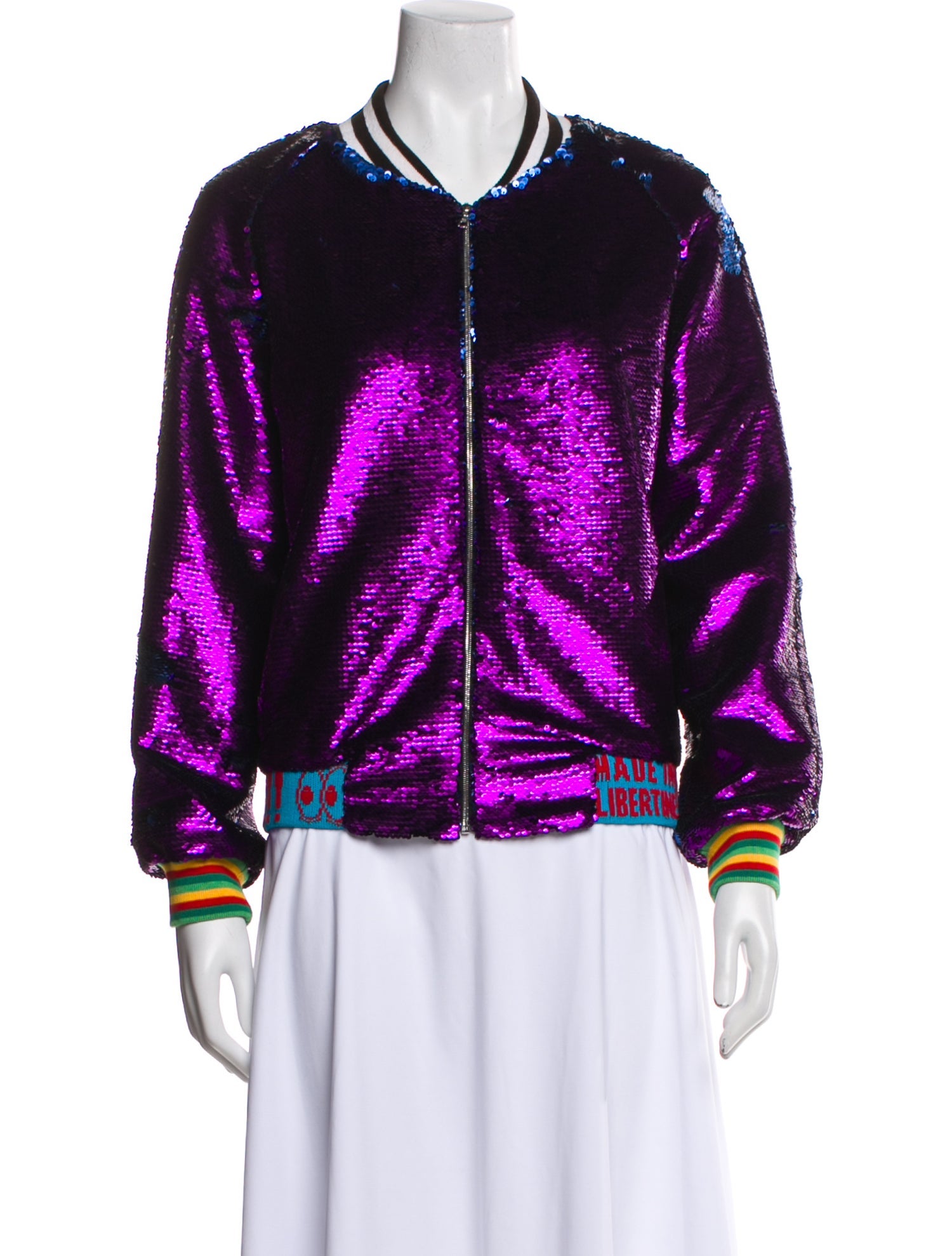 Libertine Sequin Patterned Bomber Jacket