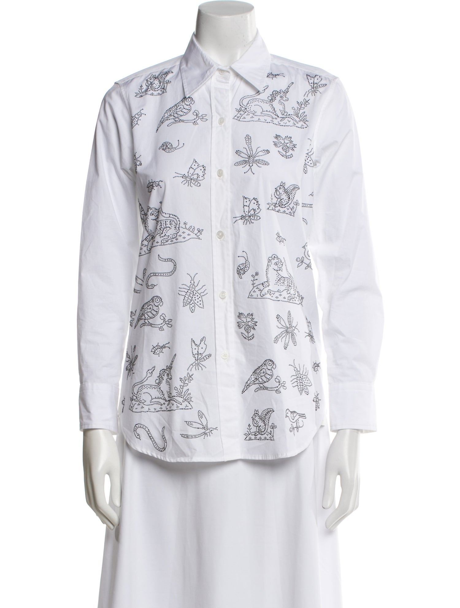 Libertine Printed Long Sleeve Button-Up Top