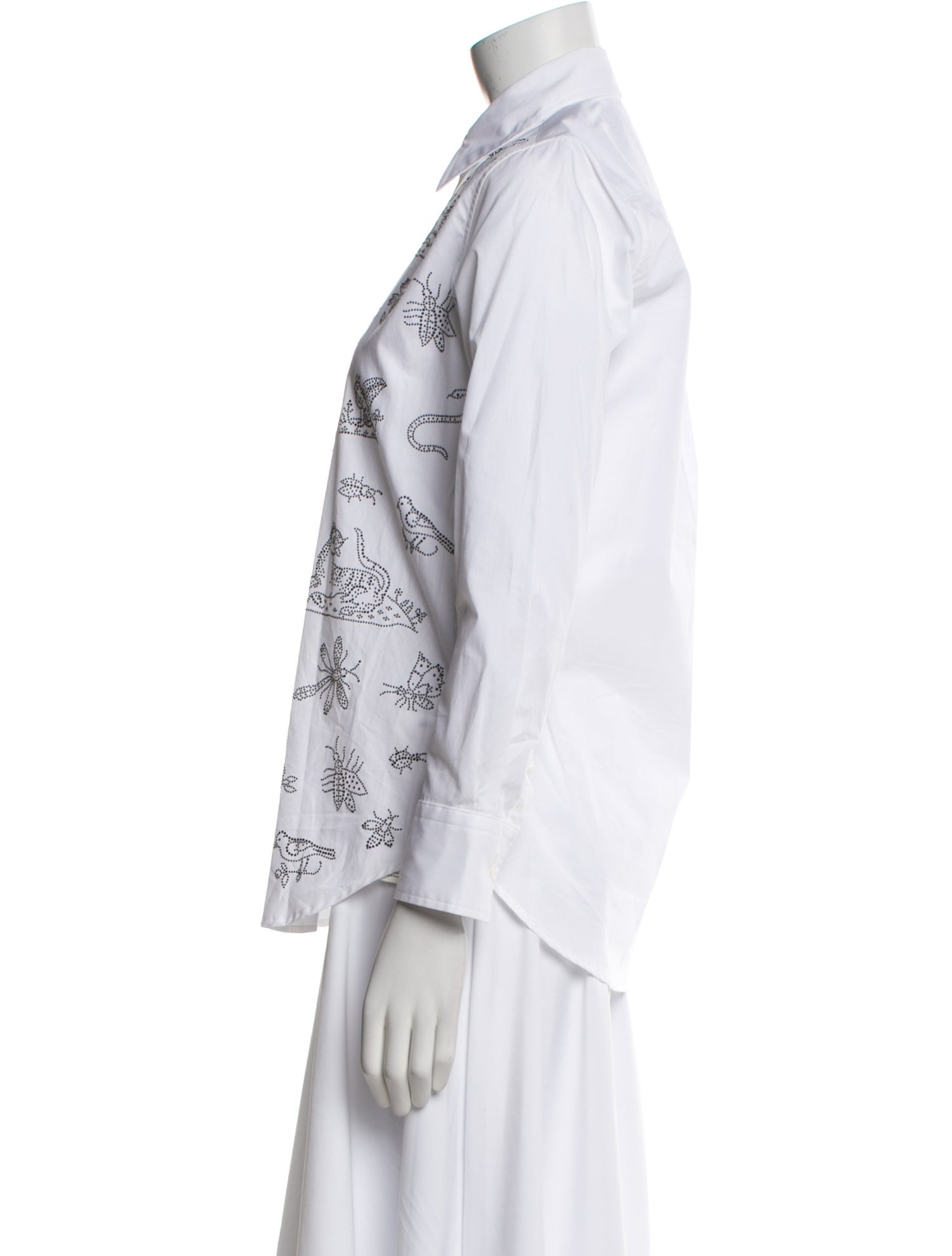 Libertine Printed Long Sleeve Button-Up Top