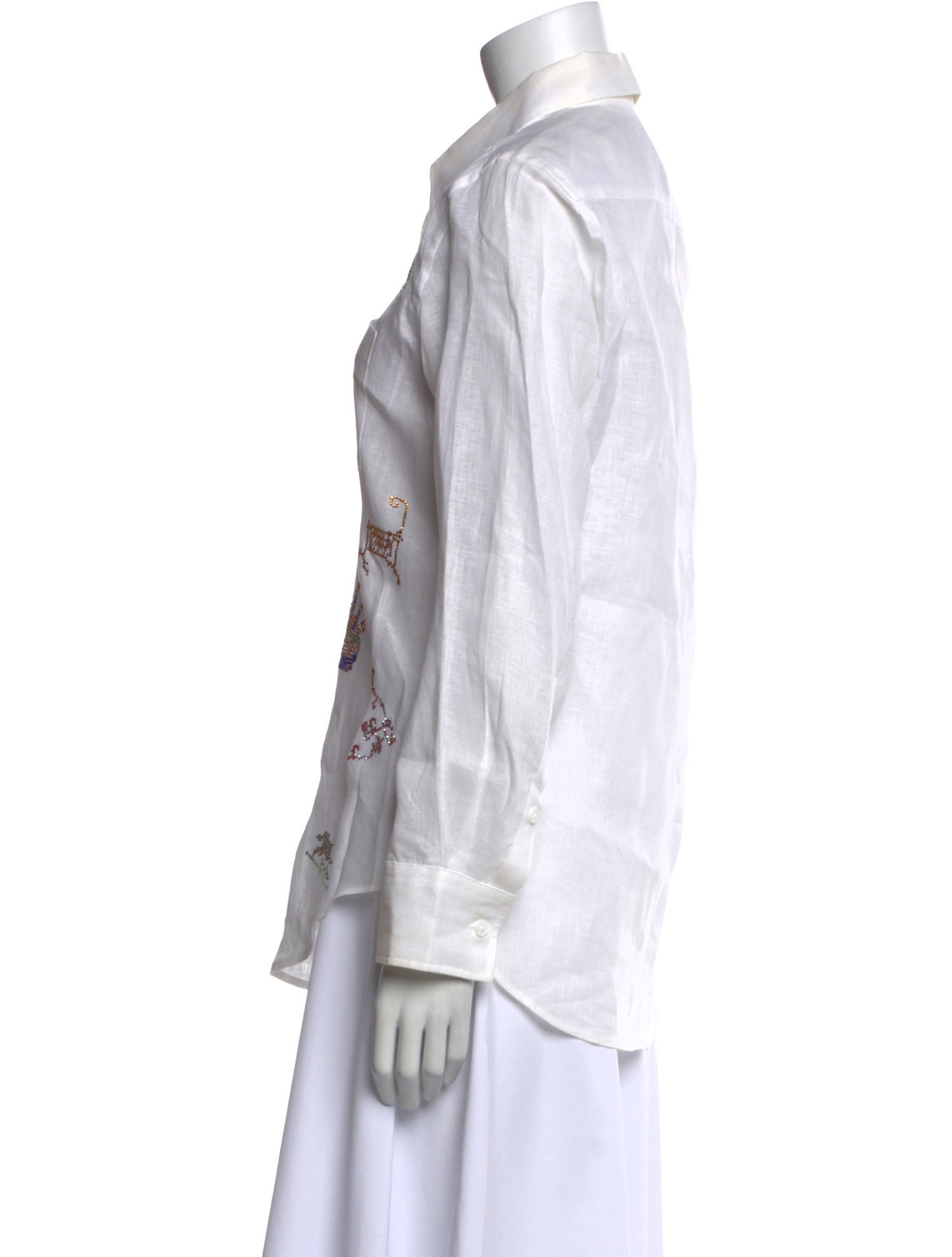 Libertine Linen Patterned Button-Up Top