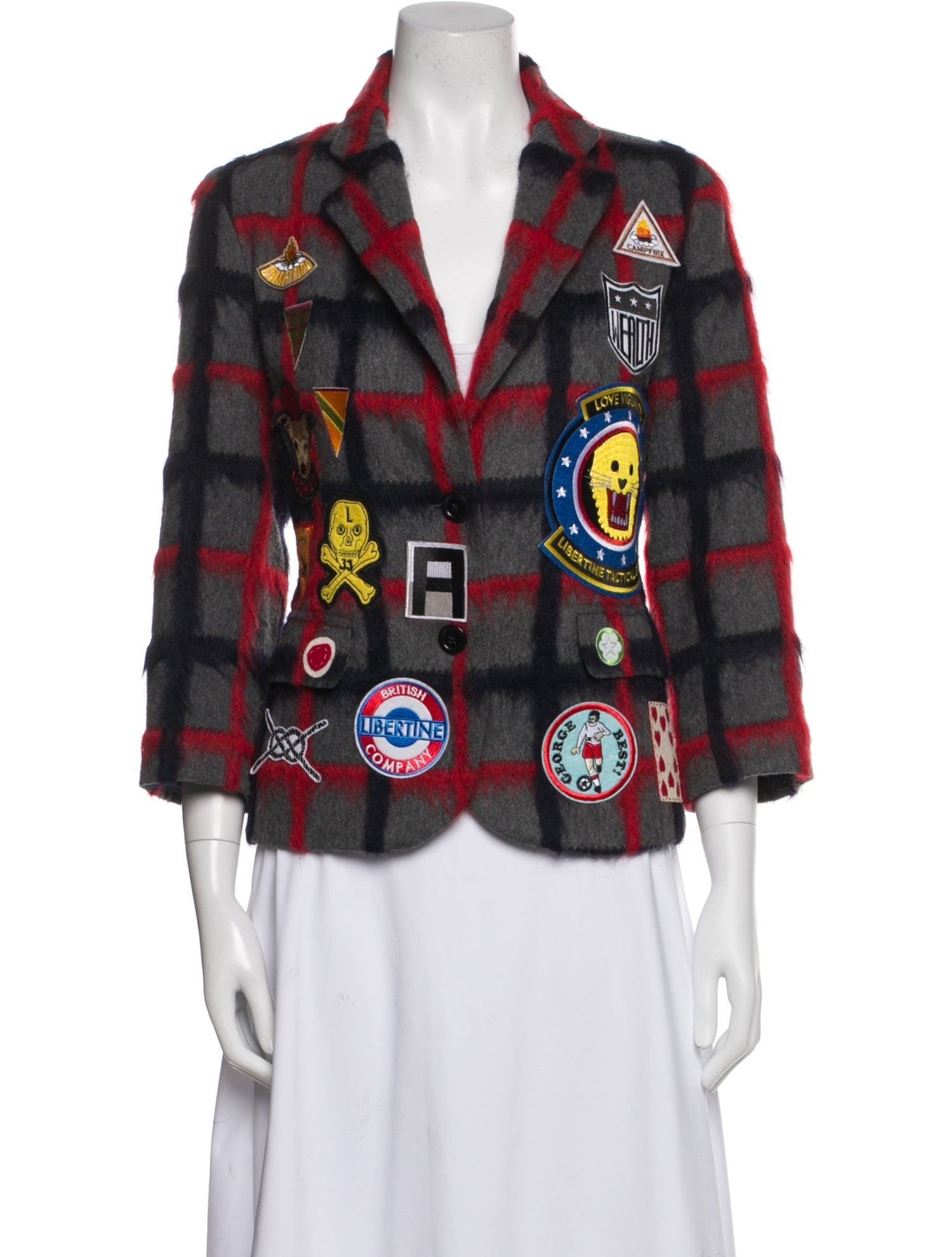 Libertine Plaid Print Blazer