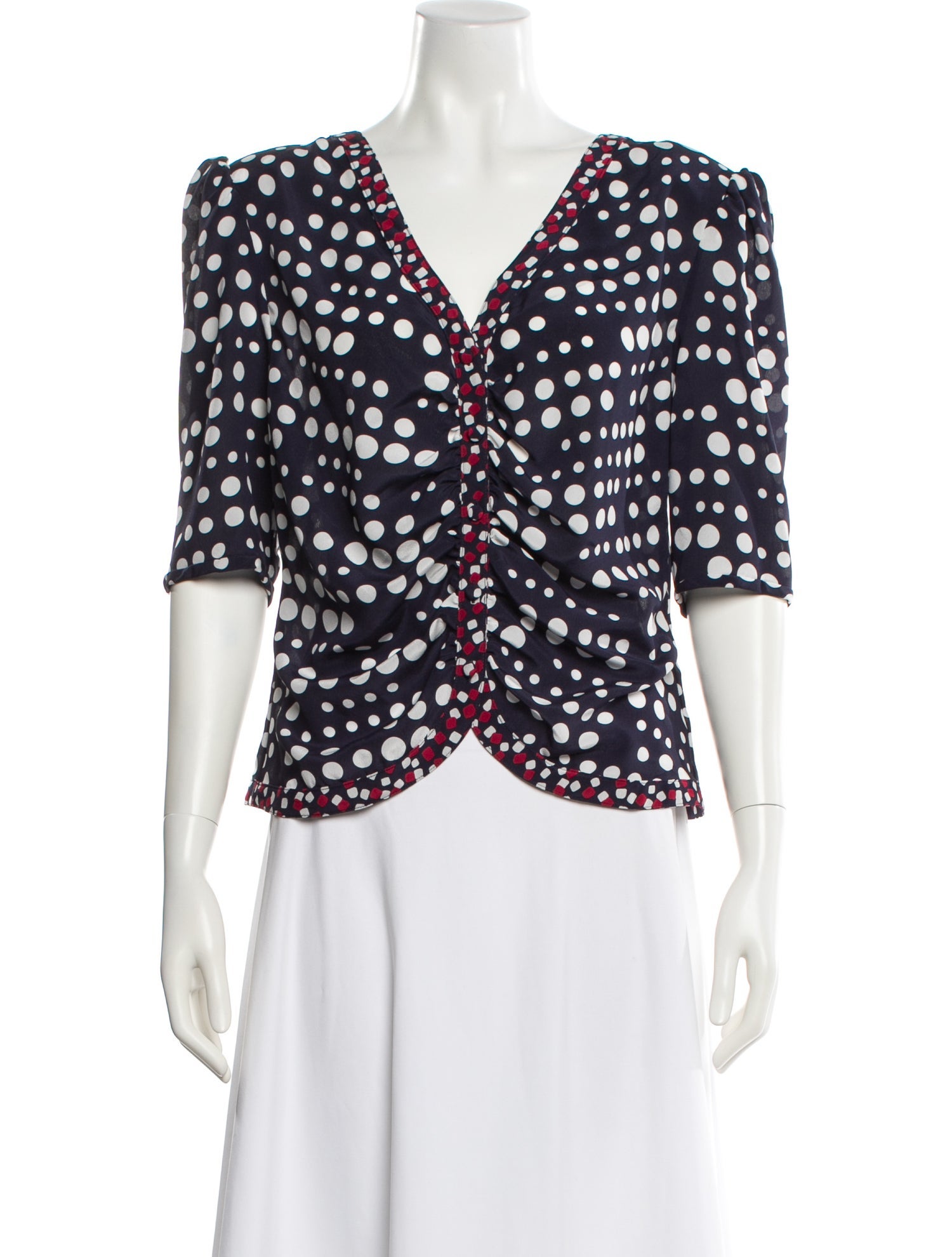 Libertine Silk Polka Dot Print Top