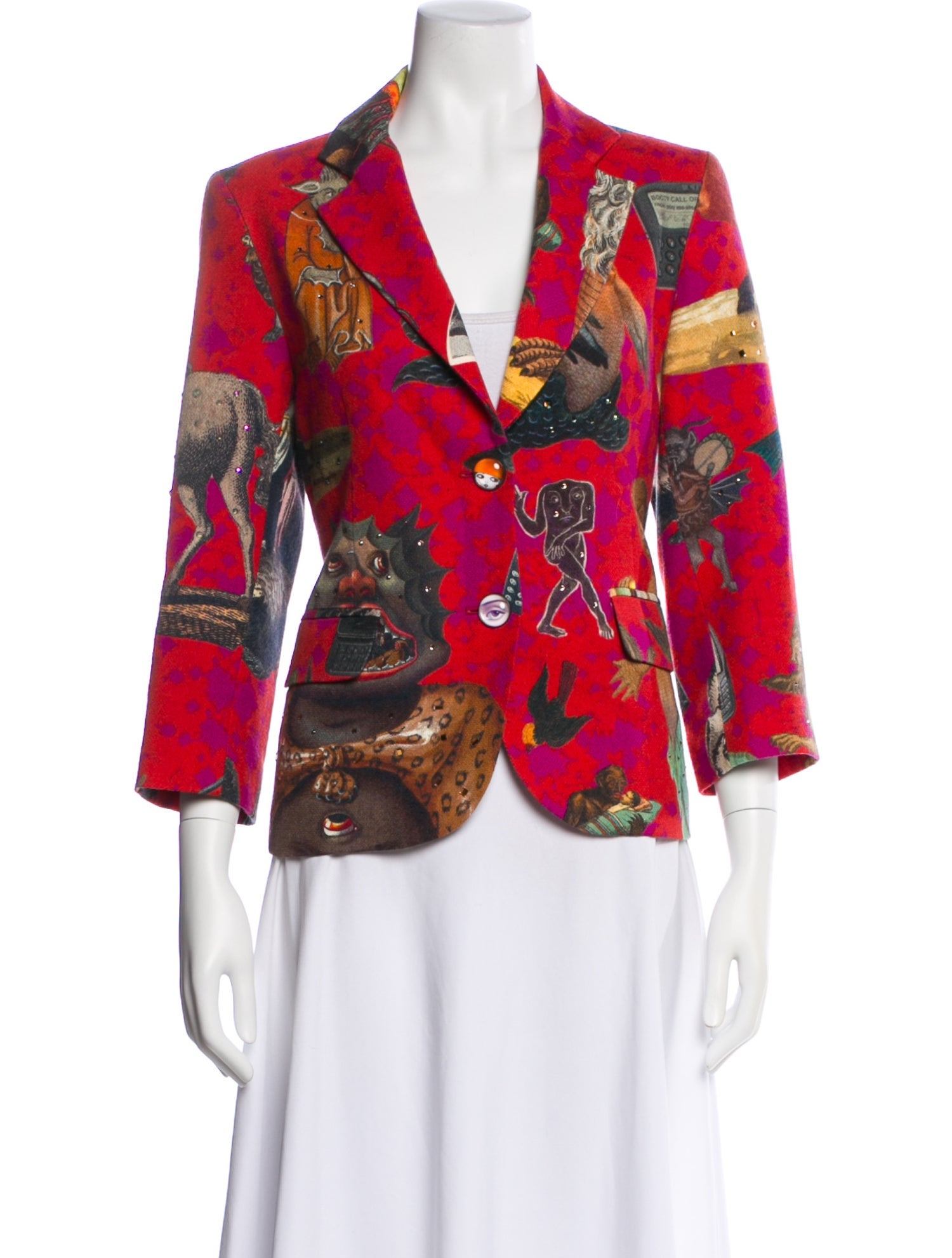 Libertine Virgin Wool Printed Blazer