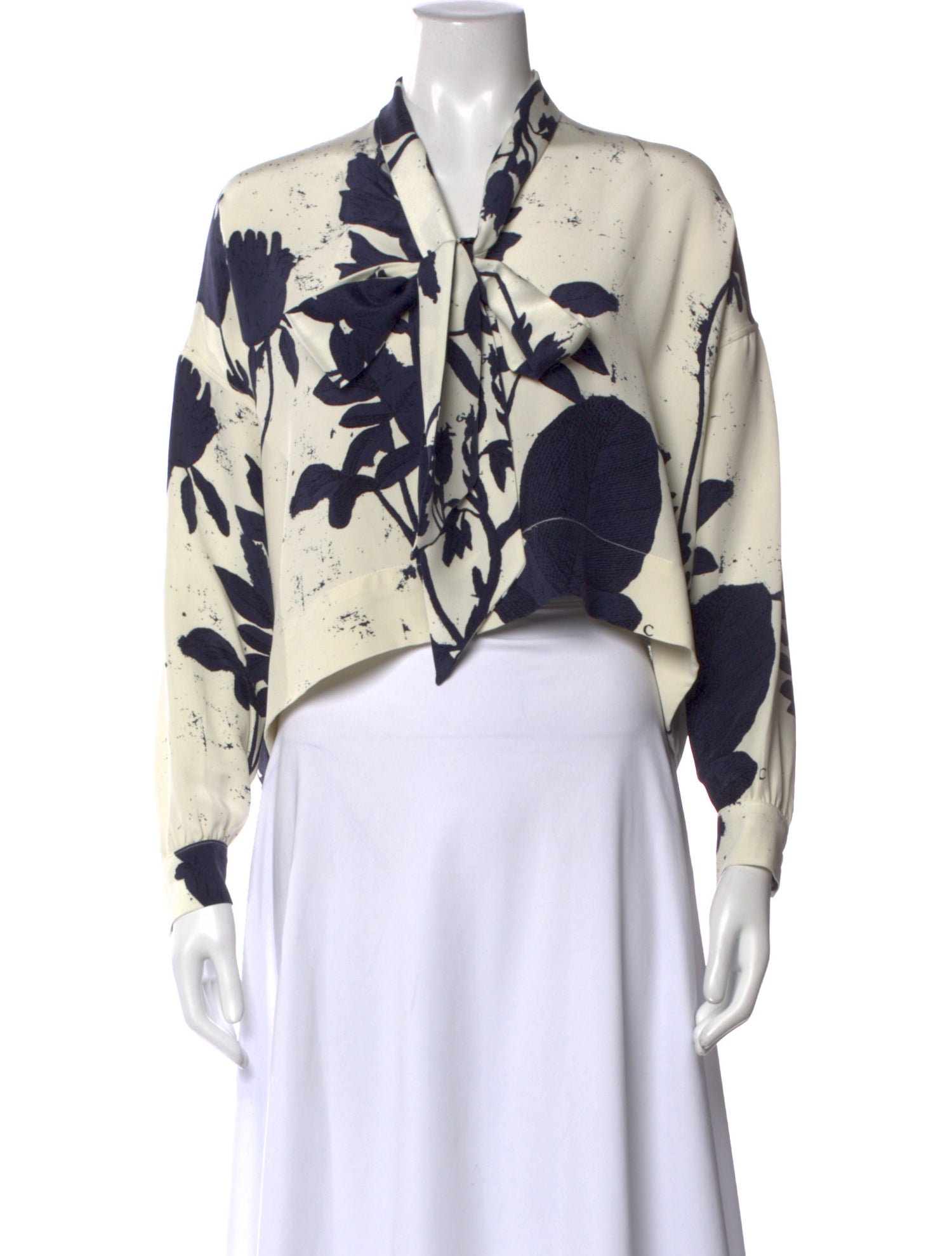 Libertine Floral Print Tie Neck Blouse