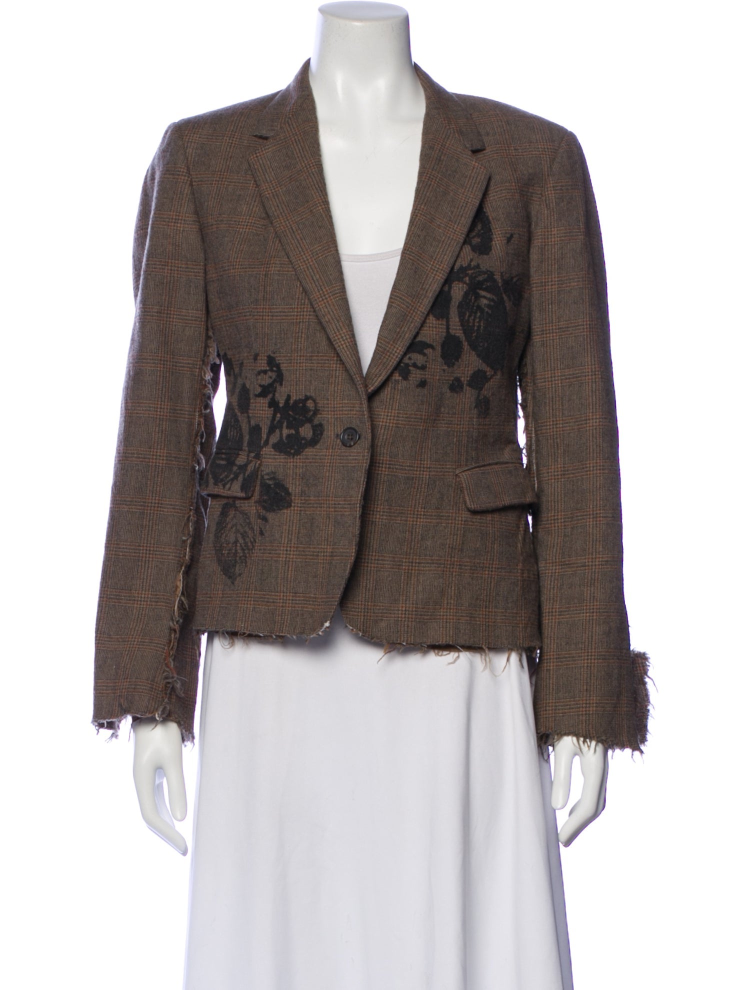 Libertine Wool Plaid Print Blazer