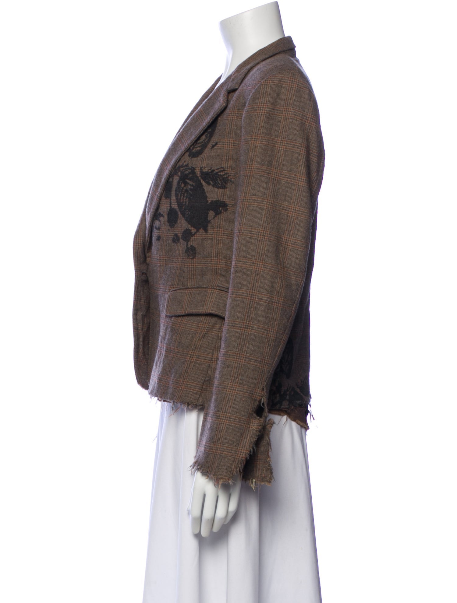 Libertine Wool Plaid Print Blazer