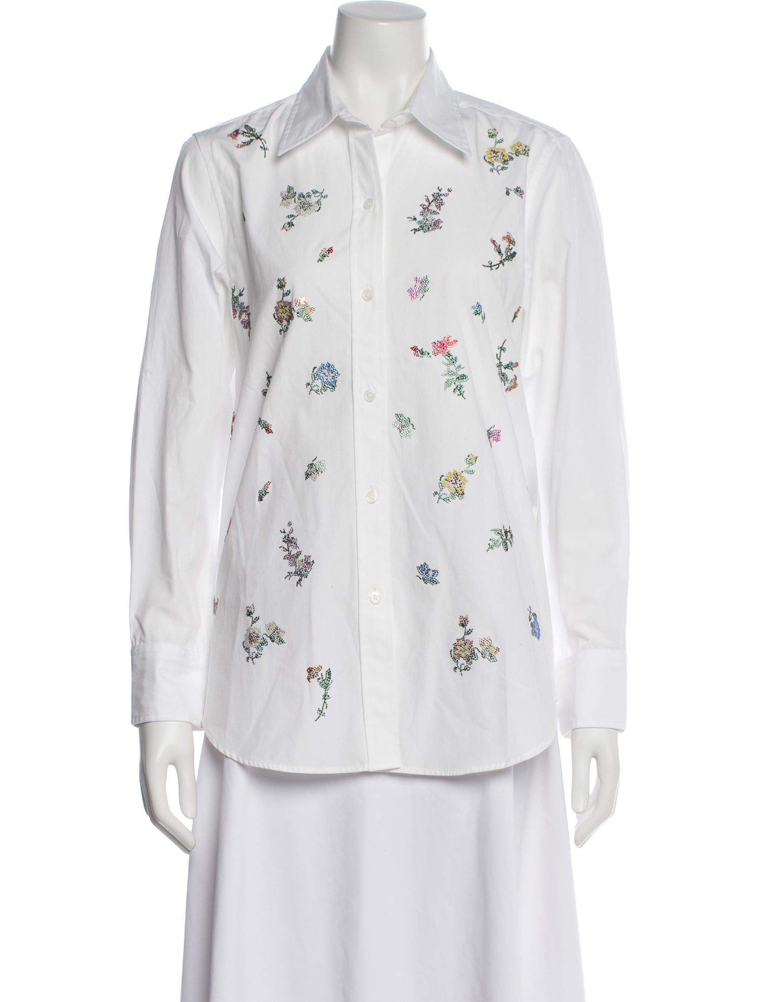 Libertine Floral Print Long Sleeve Button-Up Top