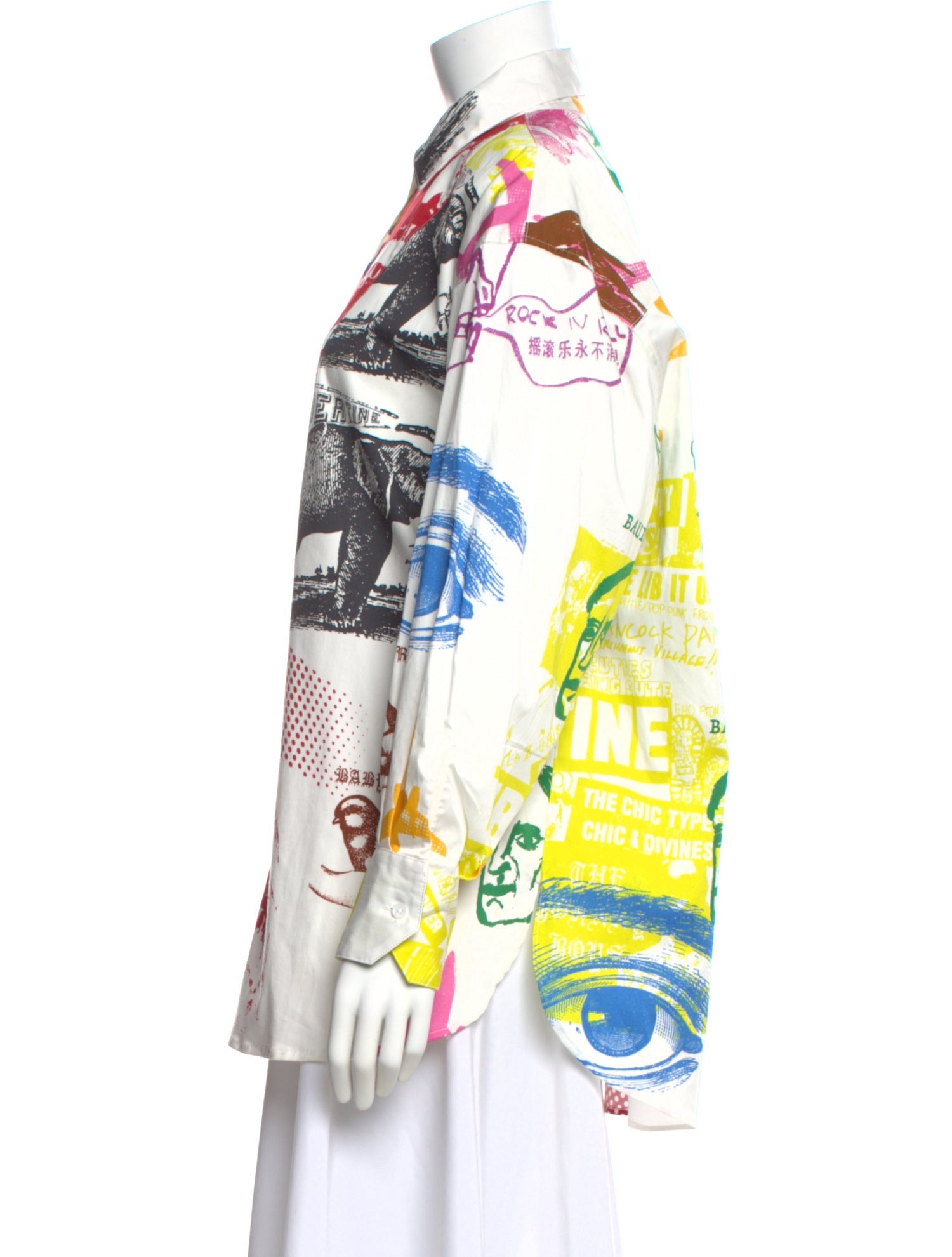 Libertine Graphic Print Long Sleeve Button-Up Top