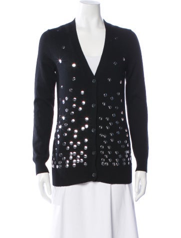 Pre-owned Libertine Polka Dot Print V-neck Sweater In Black