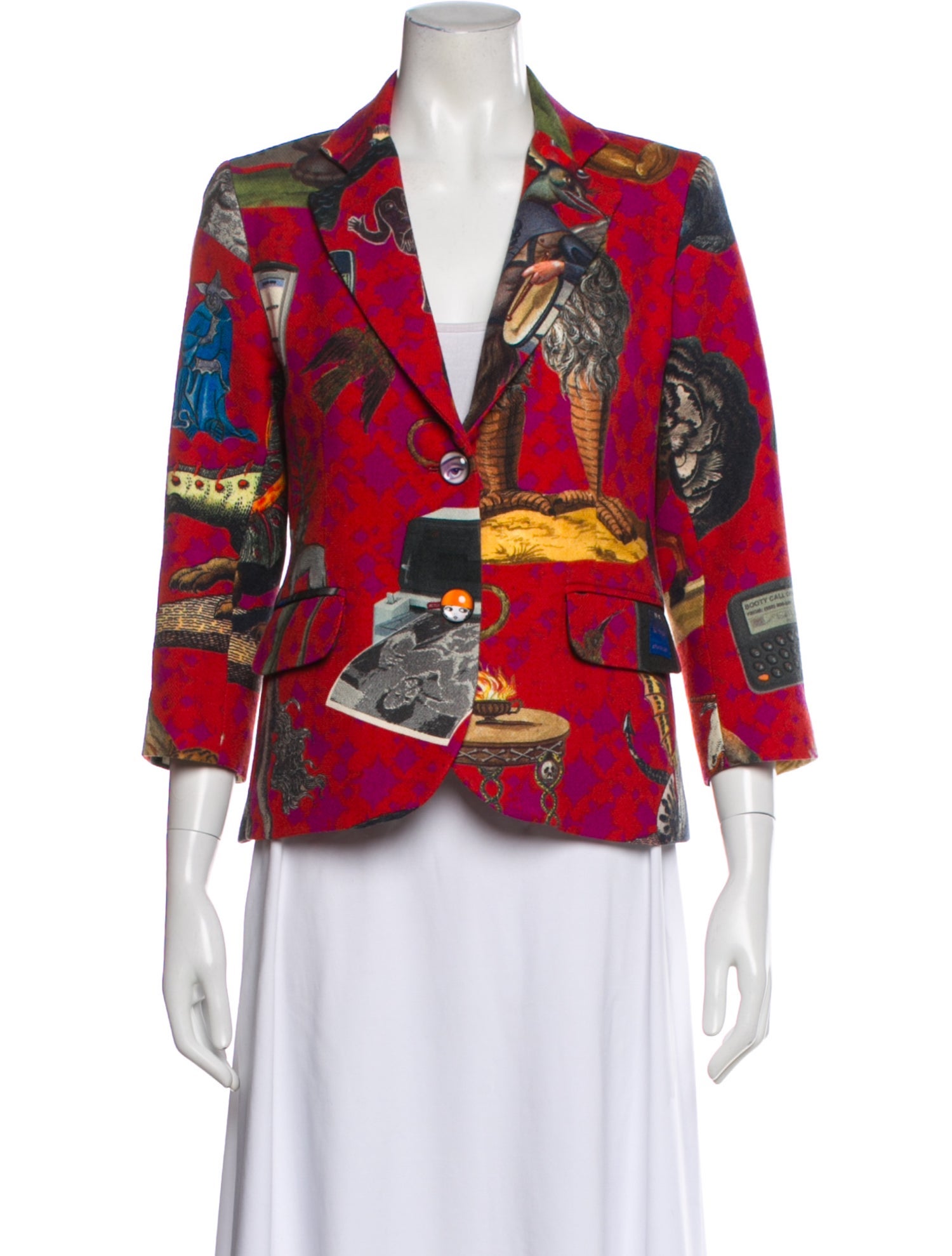 Libertine Virgin Wool Printed Blazer
