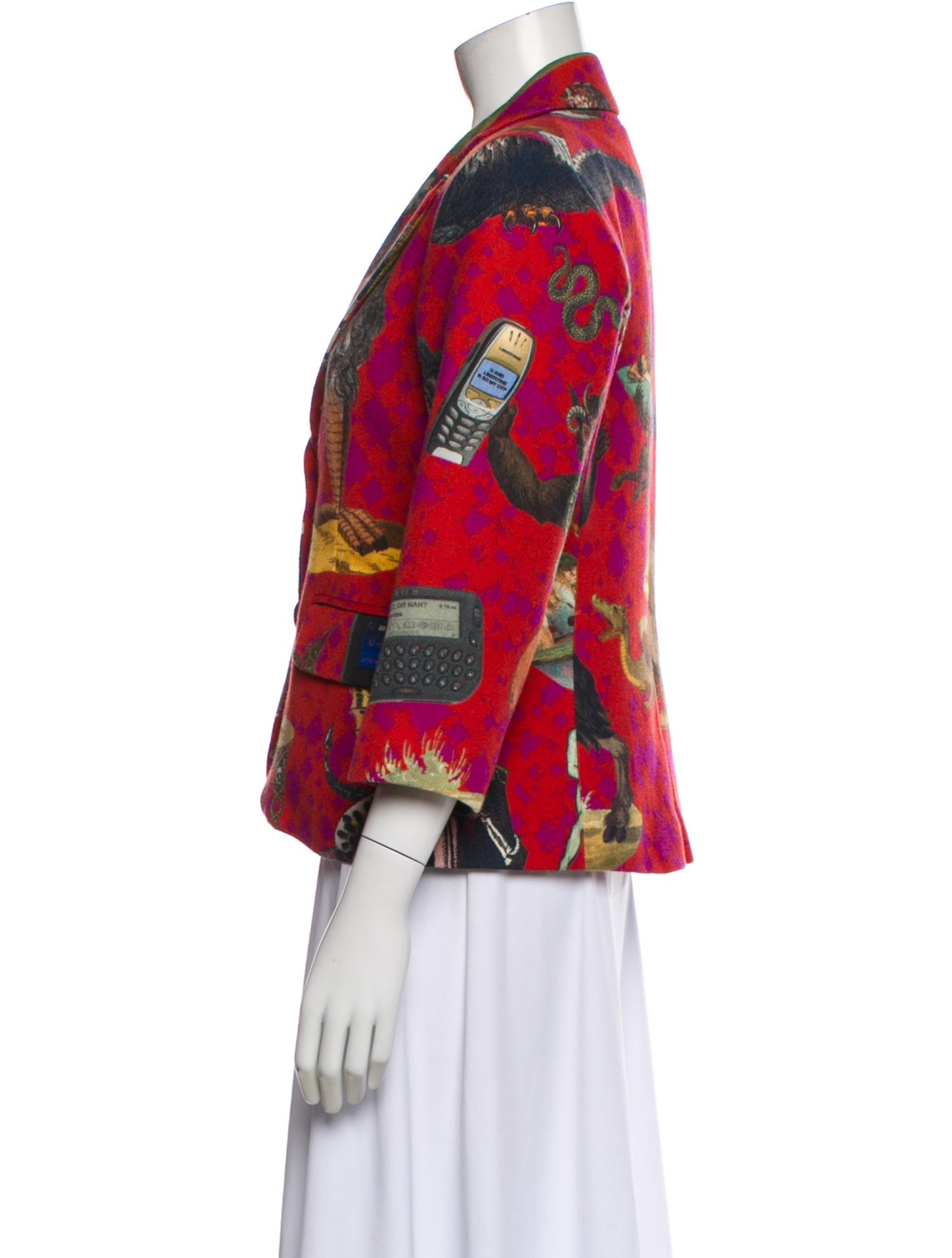 Libertine Virgin Wool Printed Blazer