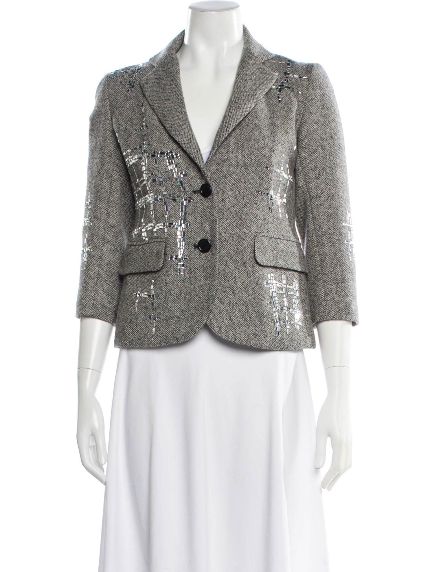 Libertine Wool Tweed Pattern Blazer