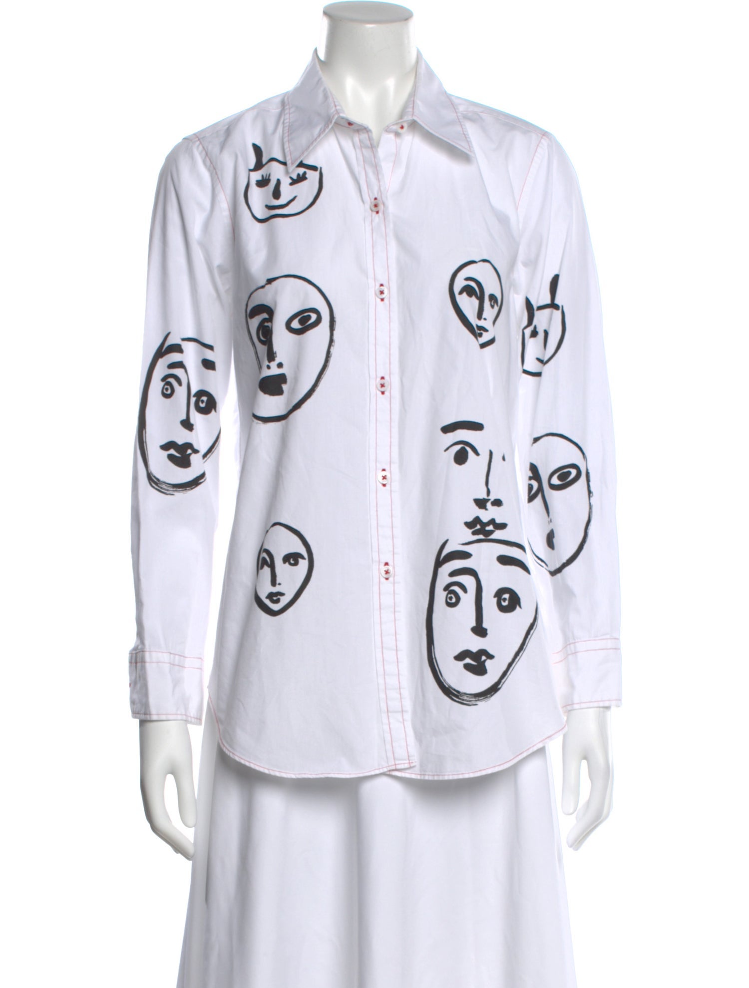 Libertine Graphic Print Long Sleeve Button-Up Top