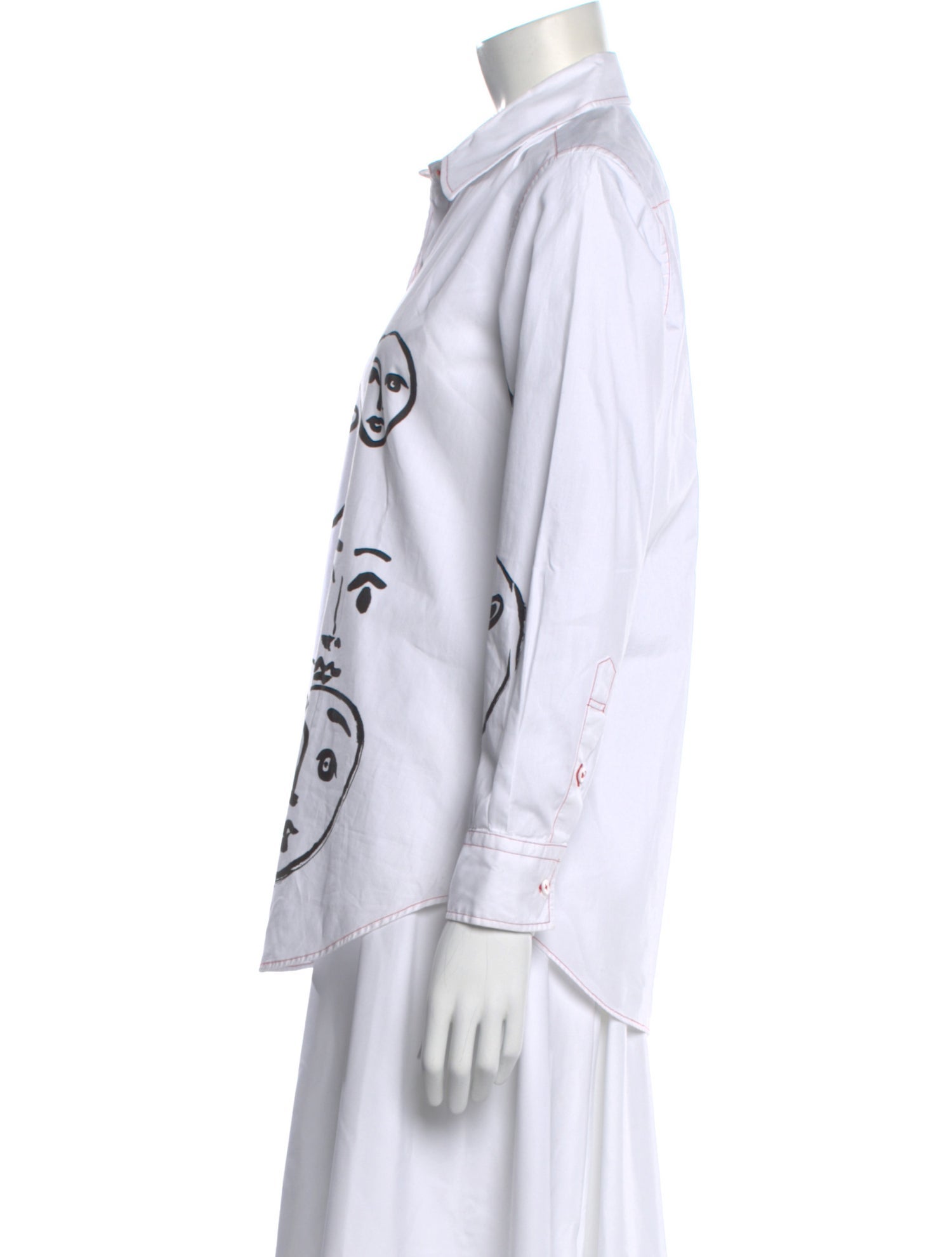 Libertine Graphic Print Long Sleeve Button-Up Top