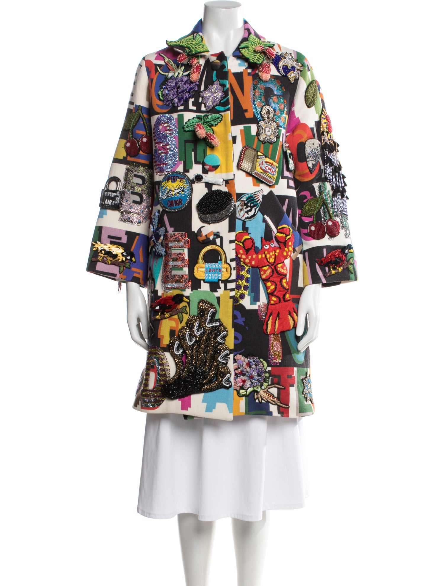 Libertine Wool Graphic Print Coat w/ Tags