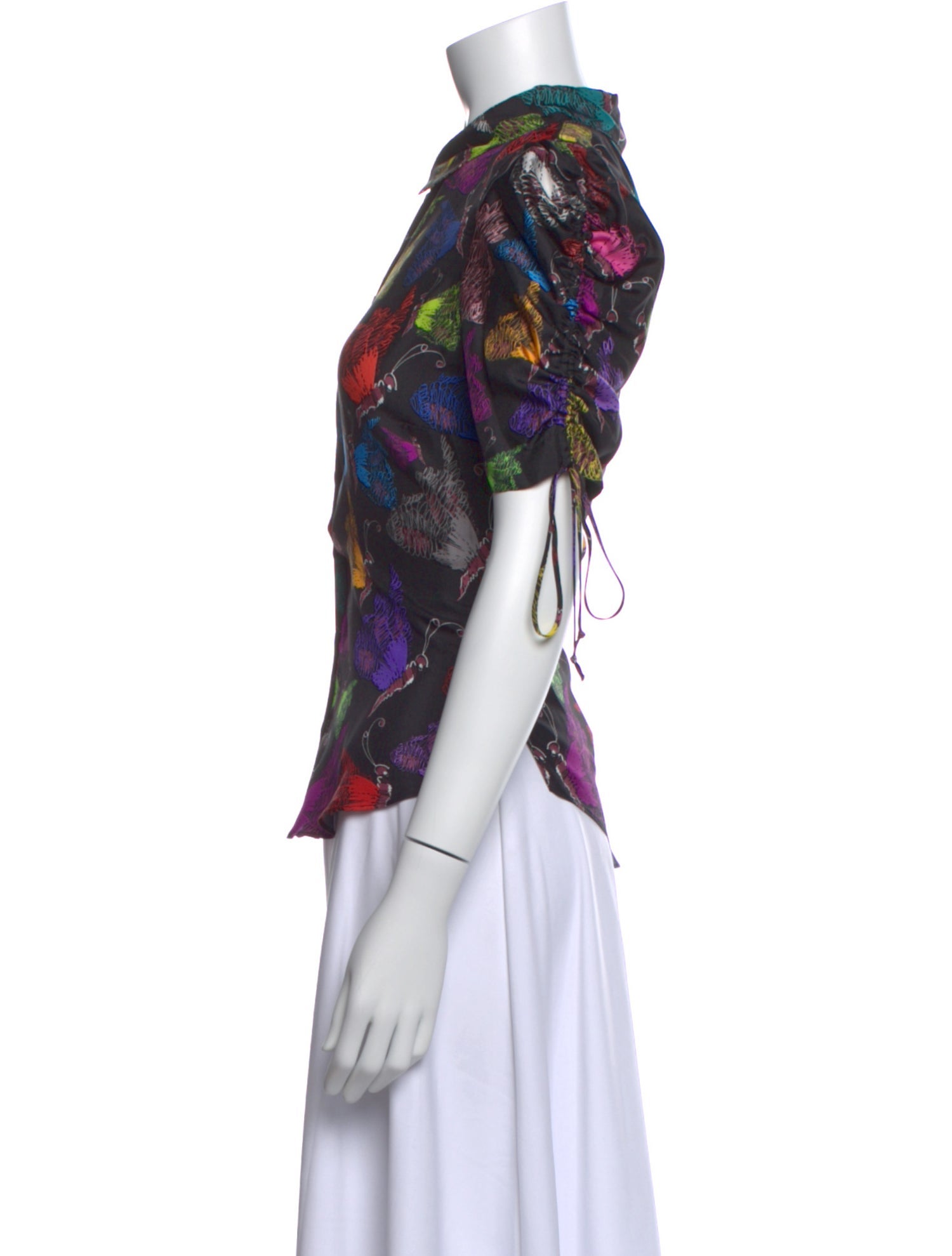 Libertine Silk Floral Print Button-Up Top